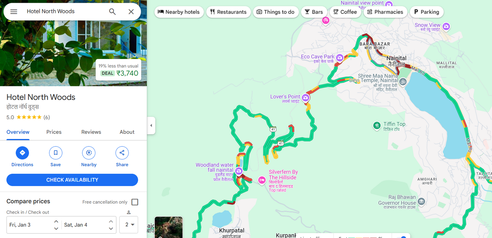 LIVE TRAFFIC AND PARKING CONDITION IN NAINITAL TODAY DECEMBER 2024