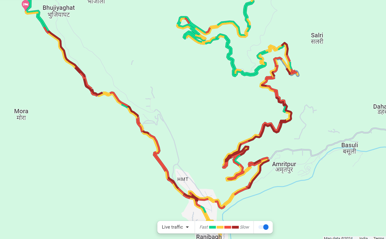 Real Time Traffic Condition in Nainital or Haldwani Nainital Road today UPDATE 09 JUNE 2024 - 1:22 PM
